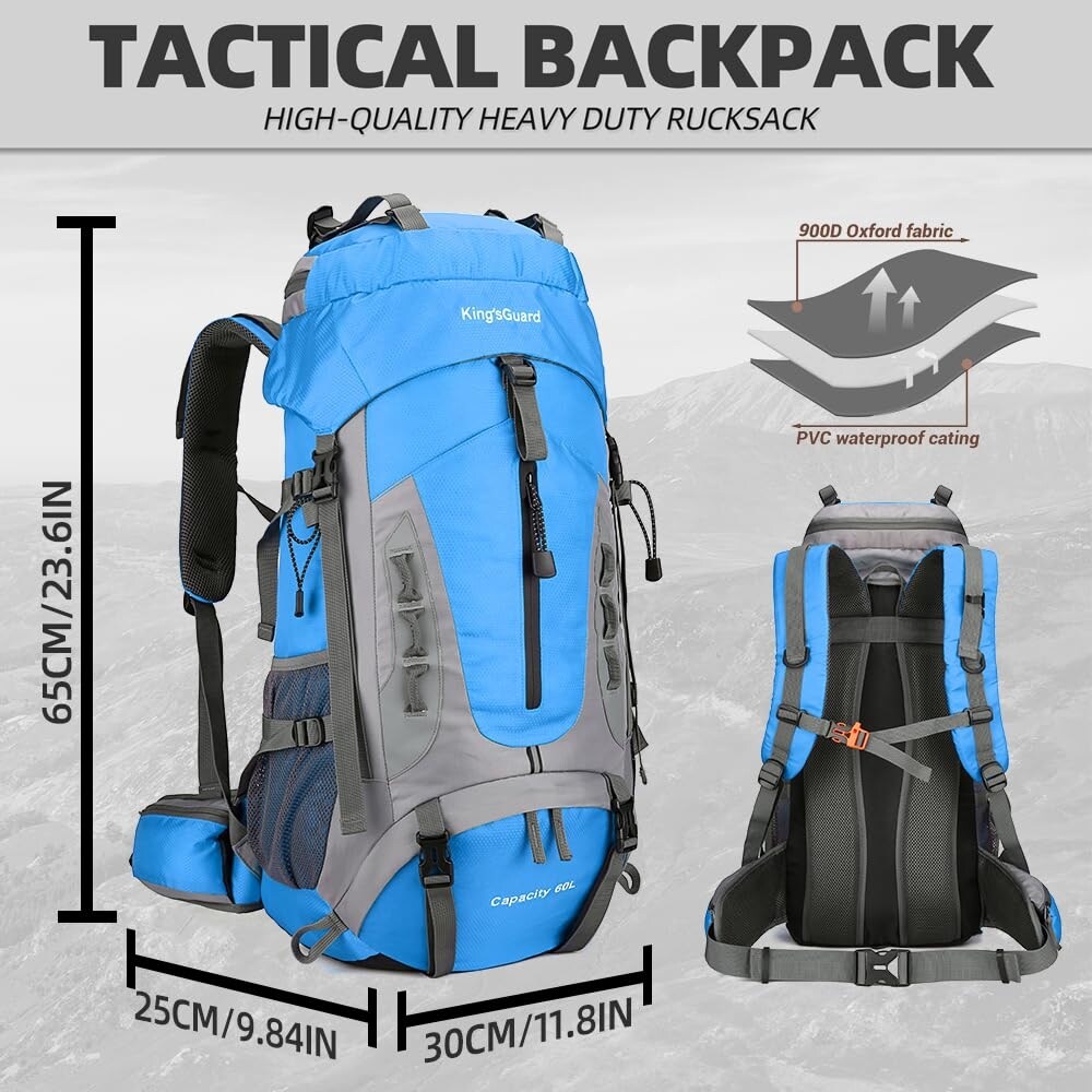 60L Hiking Backpack Lightweight Camping Backpack with Rain Cover Large Waterproof Packable Outdoor Trekking Travel Backpack Bed Bath Beyond 40365913