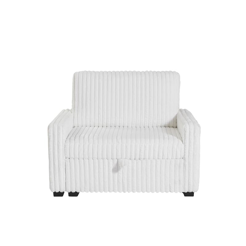Living Room Sofa and seat with Storage Box ,for Bedroom, Office, Large-White -Armrest - White