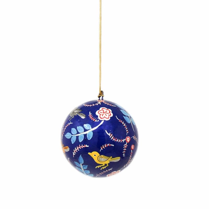 Recycled Paper Handpainted Animal Theme Ornaments, Set of 2 (India)