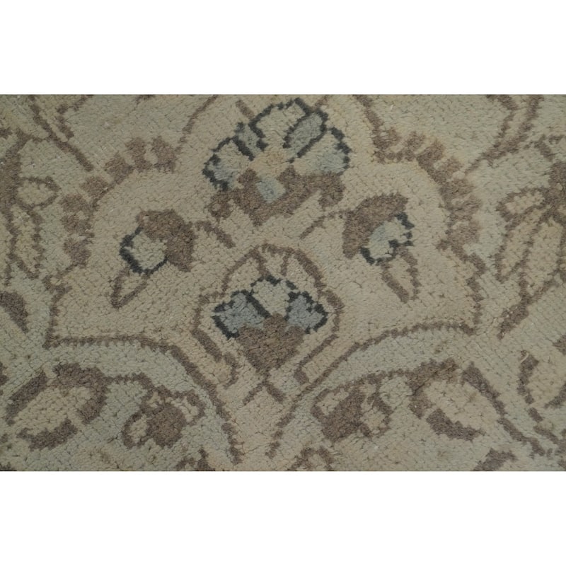 Hand Knotted Oriental 100% Wool Carpet Traditional Floral Pink Kerman Area Rug - 9' 4'' X 6' 11''