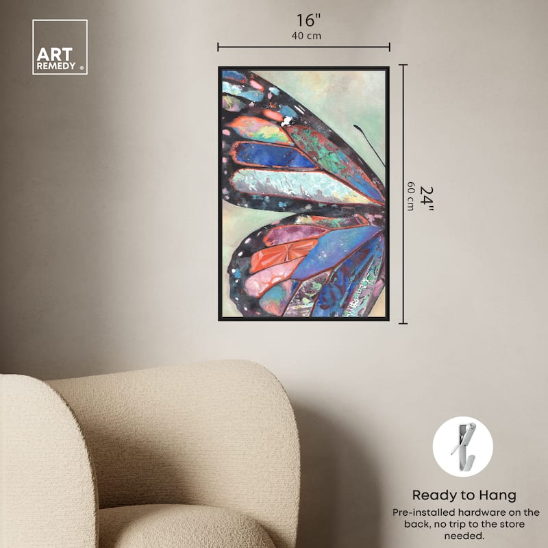 Art Remedy Butterfly Part I Framed Butterfly 1 Piece Canvas Wall Art