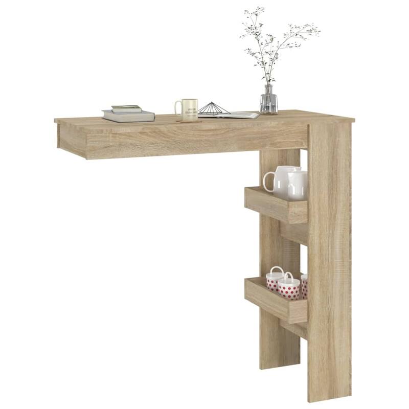 vidaXL Wall Bar Table Kitchen Bar Dining Table Computer Desk Engineered Wood - 40.2" x 17.7" x 40.7"