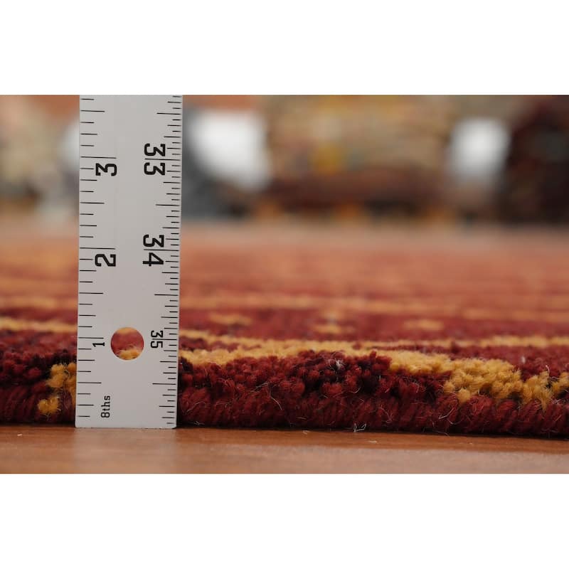 Hand Knotted Oriental 100% Wool Carpet Modern All-Over Oranges & Rust Moroccan Area Rug - 7' 9'' X 5' 0''
