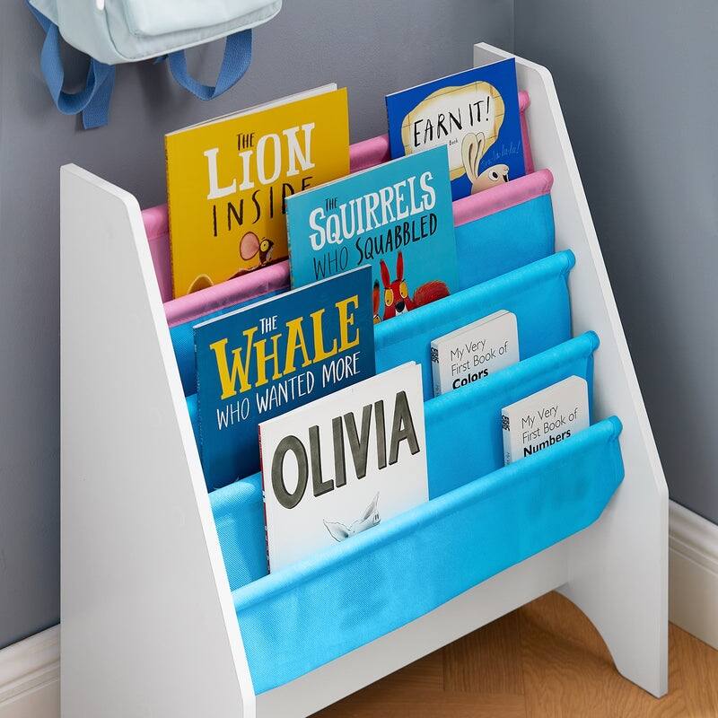 Haotian FRG225-W, Children Kids Bookcase Book Shelf Toy Standing Storage