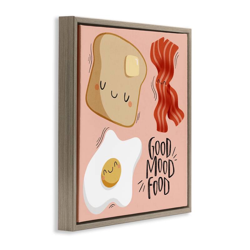 Stupell Good Mood Food Breakfast Framed Floater Canvas Wall Art Design By Sarah Hickman