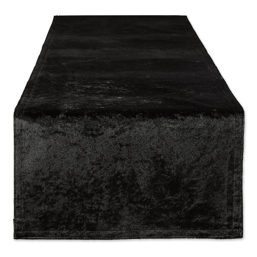 DII Black Velvet Table Runner