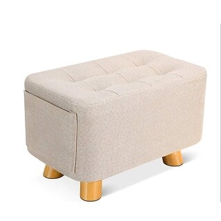 Cow Shape Ottoman Footstool - Wooden Animal Stool For Living Room & Bedroom
