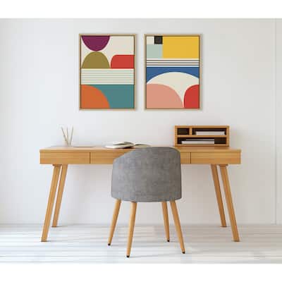 Kate and Laurel Sylvie MCM Patterns Framed Canvas Set by Rachel Lee