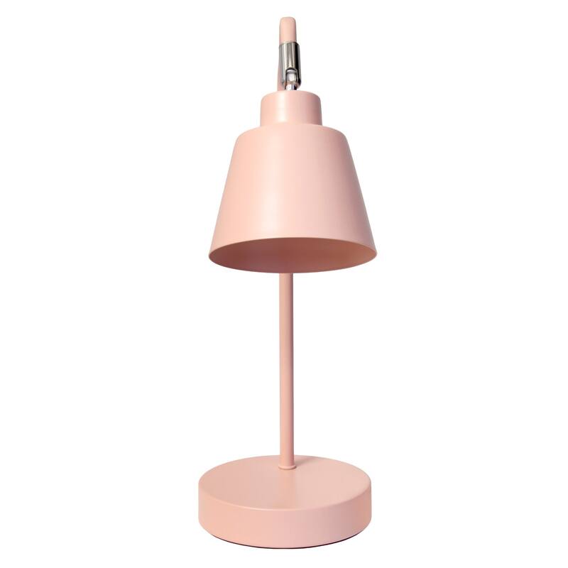 Angled Arm Desk Lamp with Adjustable Cone Shade - 16" - Pink