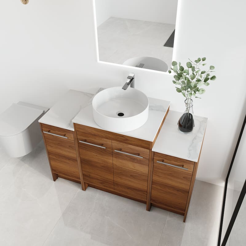 Malwee 24"/36"/48"/60" FreeStanding Bathroom Vanity, Floor Stand Bathroom Vanity with Ceramic Sink,Soft Close Door and Shelf