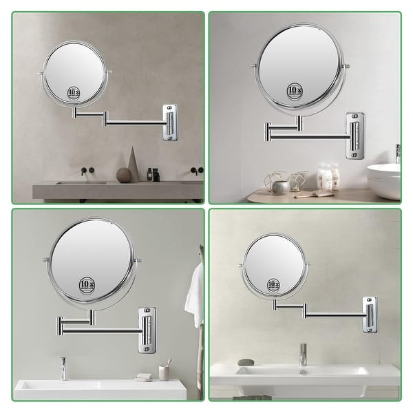 Wall Mounted Makeup Mirror 1x/10x Bathroom Mirror Reversible Double ...