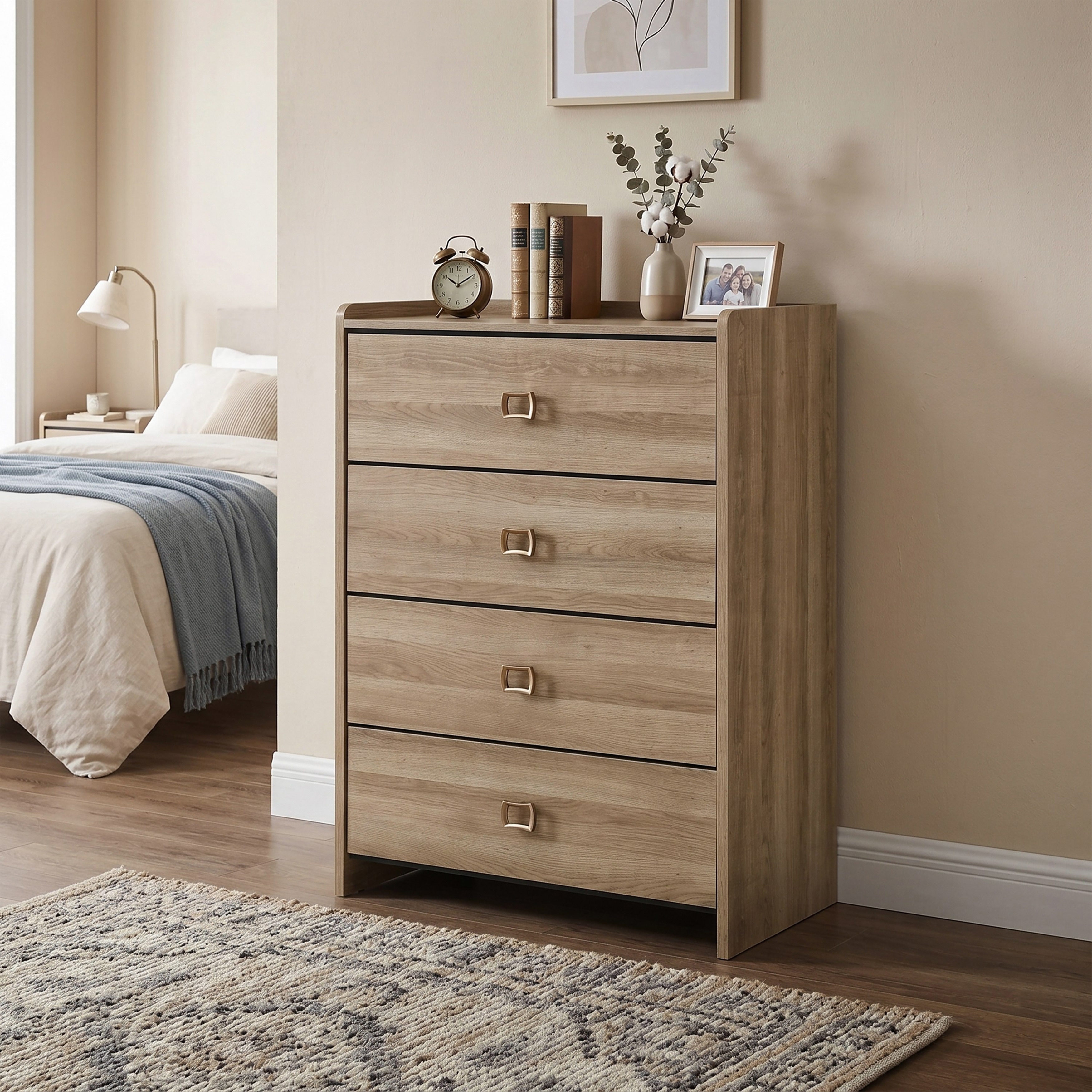 Furniture of America Valio Modern Dusty Oak Wood 4-Drawer Chest