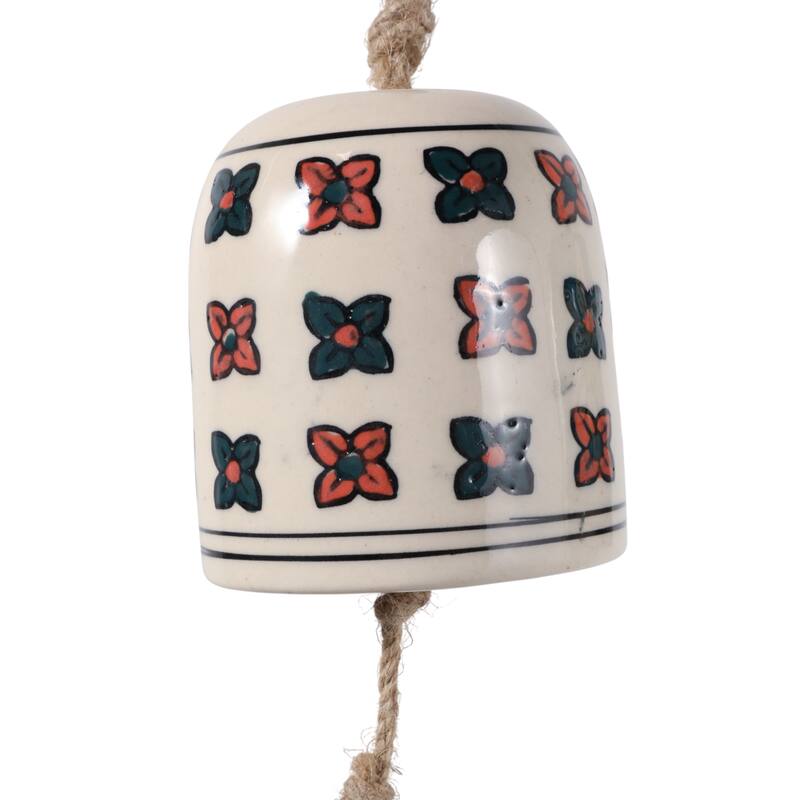 Decorative Handcrafted Ceramic Bells Windchimes - Garden Bell Art - 12.0"
