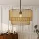 preview thumbnail 1 of 8, Boho Light Fixture 2-Tier Handwoven Rattan Pendant Lights Natural