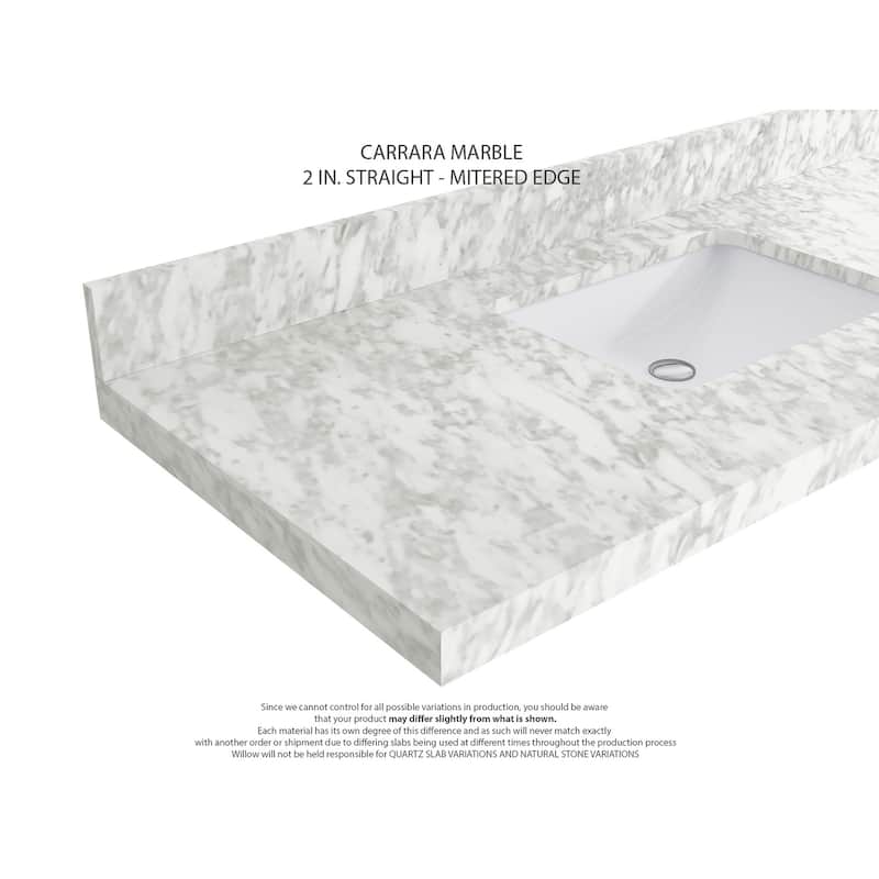 Willow Collections 36 in W x 22 in D Sonoma Center Sink Free Standing Reeded Bathroom Vanity with Countertop