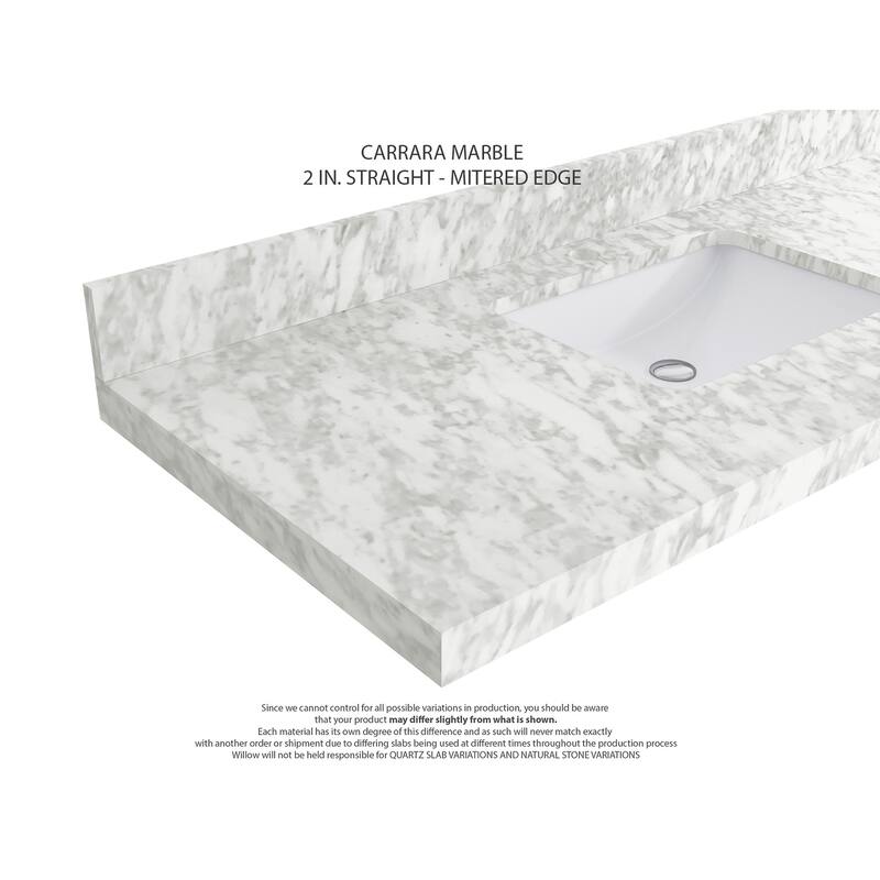 Willow Collections 36 x 22 Charlotte D Right Offset Sink Bathroom Vanity with Countertop