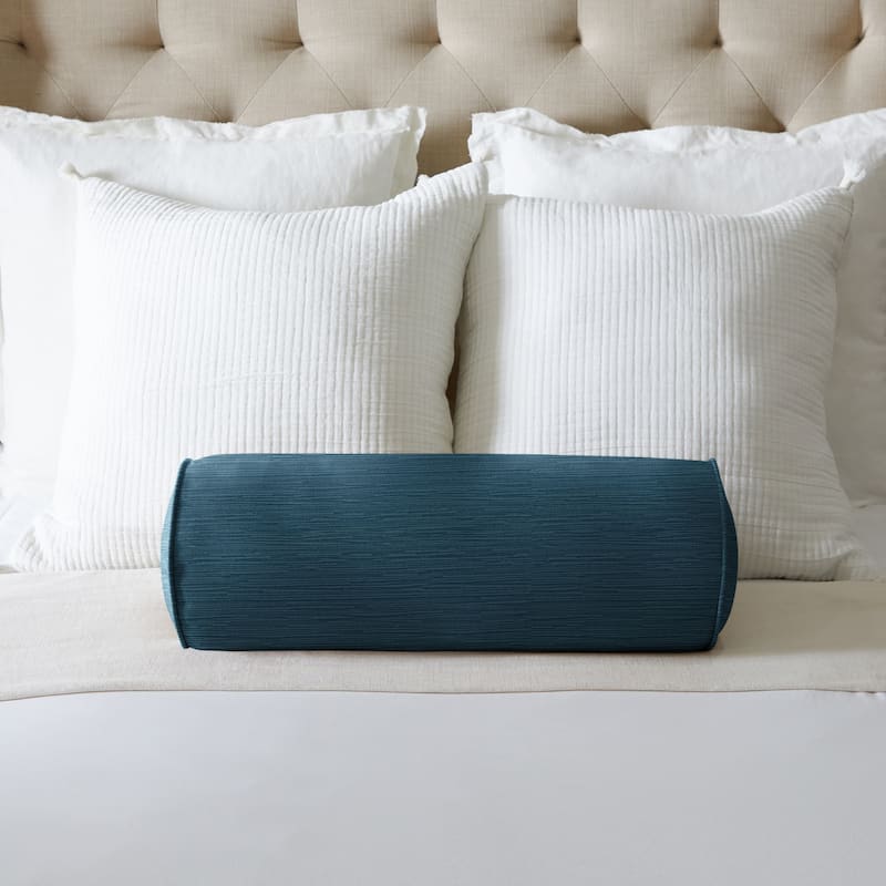 Sorra Home Velvet Bolster Pillow - 24 in x 8 in x 8 in - Harbor
