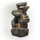 preview thumbnail 9 of 9, Alpine Corporation 40" Tall Outdoor 5-Tier Rock Cascading Waterfall Fountain with LED Lights