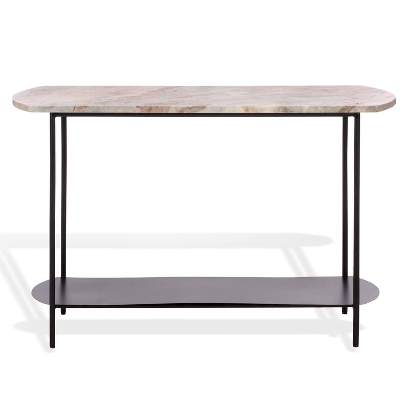SAFAVIEH Couture Macklyn Oval Console Table - 47"W x 16"D x 31"H - Light Brown/Black