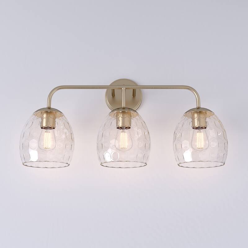 Millennium Lighting Gallos Vanity Light with Clear Thumbprint Glass Shades