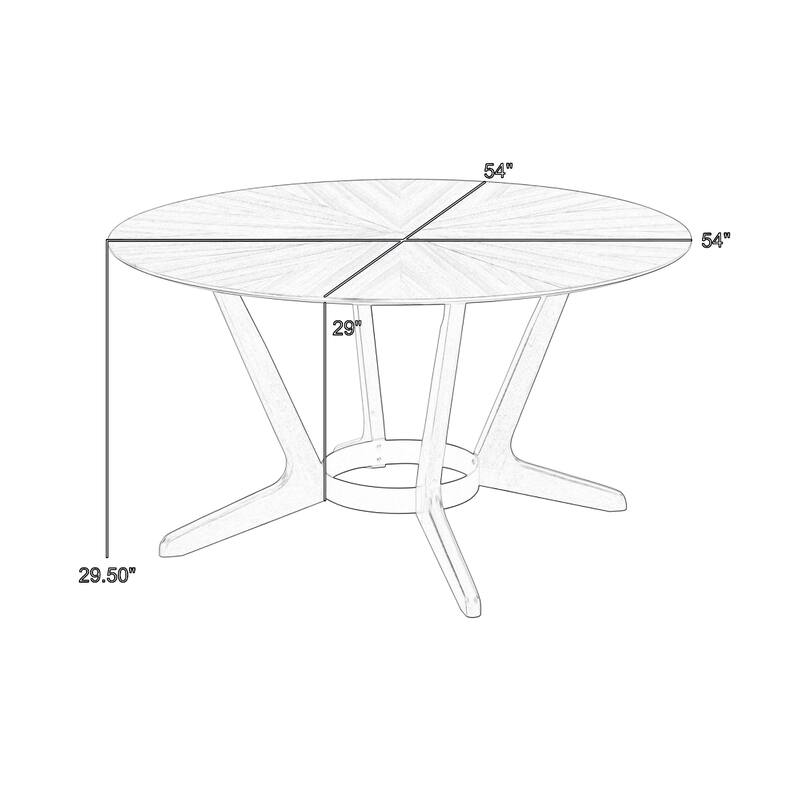 Alana Dining Table, Walnut Brown Rubberwood, Black Metal, 54 Inch Round - Walnut Brown, Black
