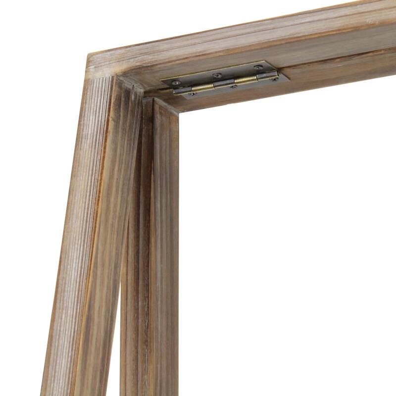 4-Tier Foldable Handmade Display Shelf - 61.25" - Brown and White