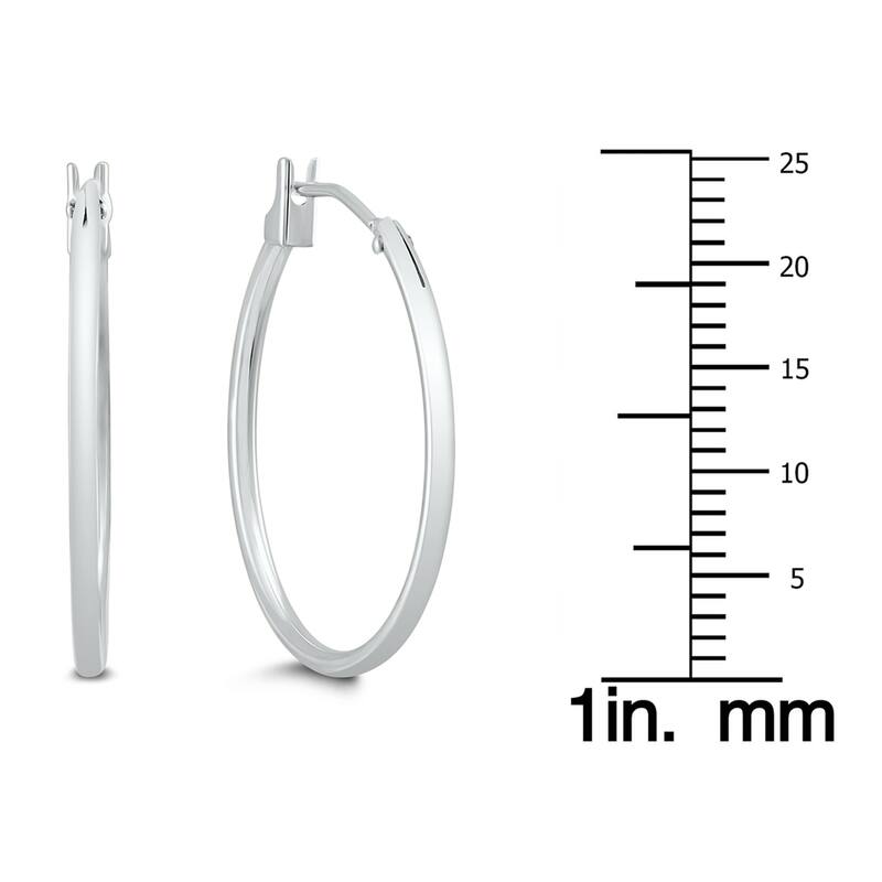 Marquee Jewels 14K White Gold 25MM Hoop Earrings (1.5MM Gage)