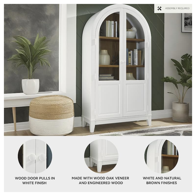 Signature Design by Ashley Dagandale White/Brown Accent Cabinet - 40" W x 16" D x 74.13" H