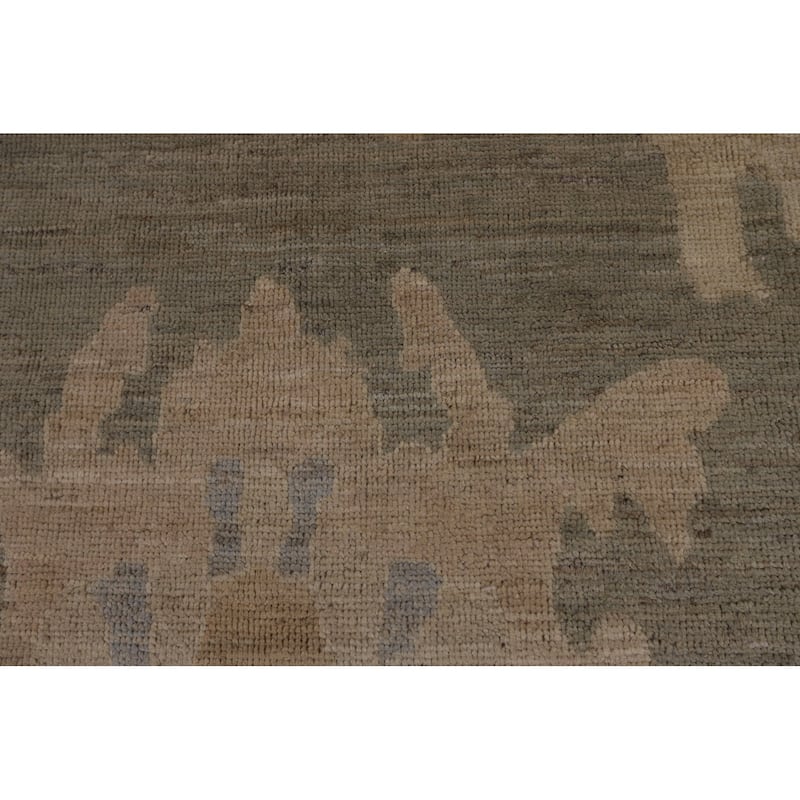 Grey Vegetable Dye Oushak Turkish Large Area Rug Handmade Wool Carpet - 9'11"x 13'10"