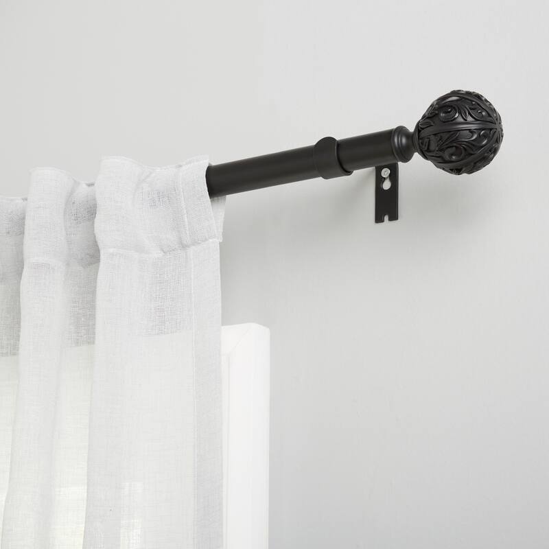 ATI Home Vulcan 1" Adjustable Window Curtain Rod and Finial Set