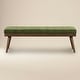 preview thumbnail 11 of 9, Poly & Bark Luca Fabric Bench - Tufted Seat with Solid Wood Legs