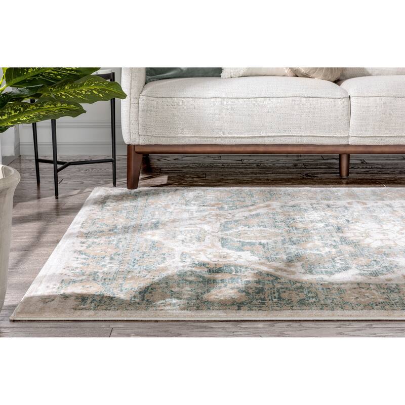 Well Woven Modern Distressed Vintage Medallion Area Rug - 7'10" x 10'6"