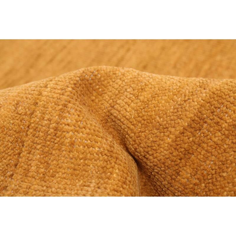 ECARPETGALLERY Hand-knotted Pak Finest Gabbeh Dark Gold Wool Rug - 9'0 x 12'2