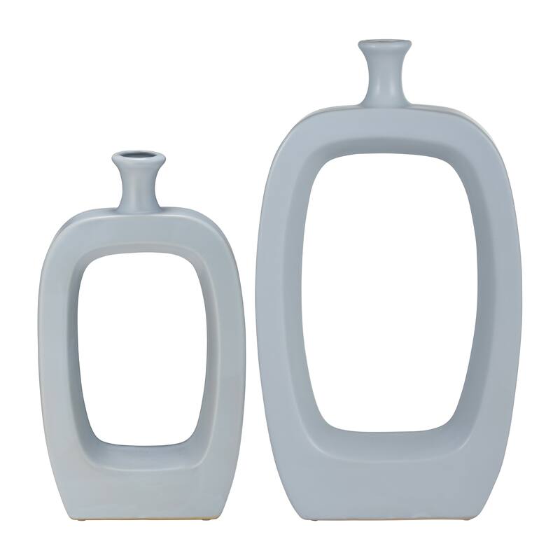 Sagebrook Home Modern Coastal Cut Out Ceramic Bud Vase