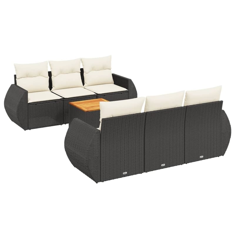 vidaXL Garden Sofa Set Black PE rattan Large Modular Garden Sofa Set - 24.4 x 27.6 x 27.2