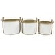 preview thumbnail 4 of 7, White Dried Plant Material Coastal Storage Basket (Set of 3) - S/3 17", 15", 13"W