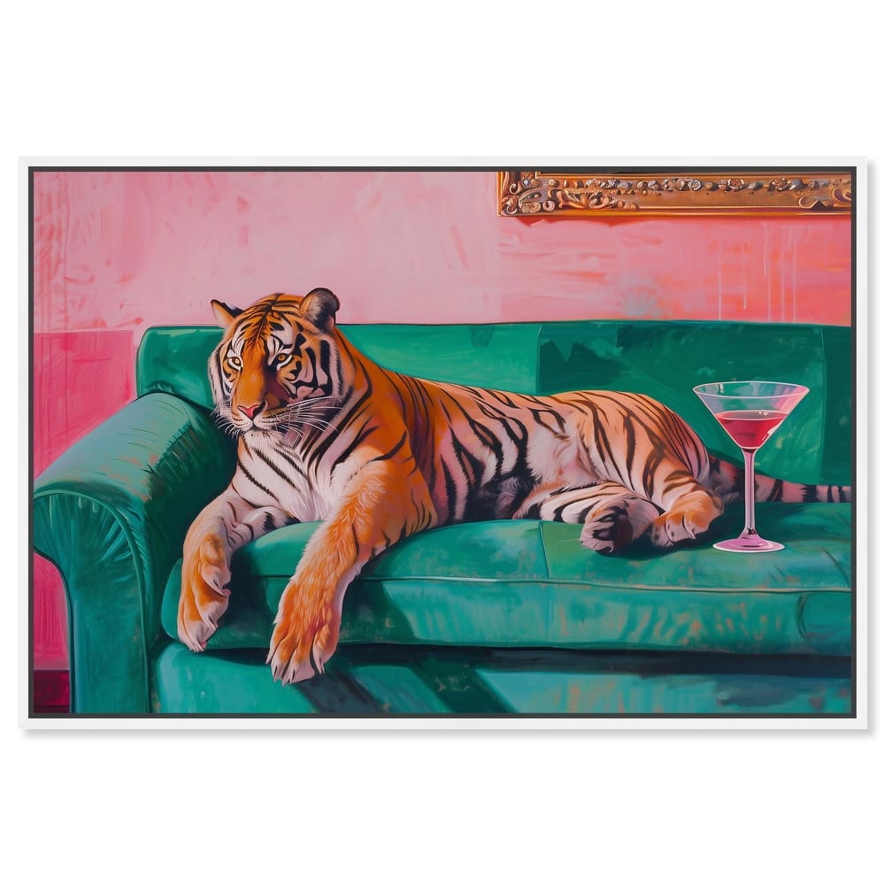 Lounging Tiger Canvas by Art Remedy