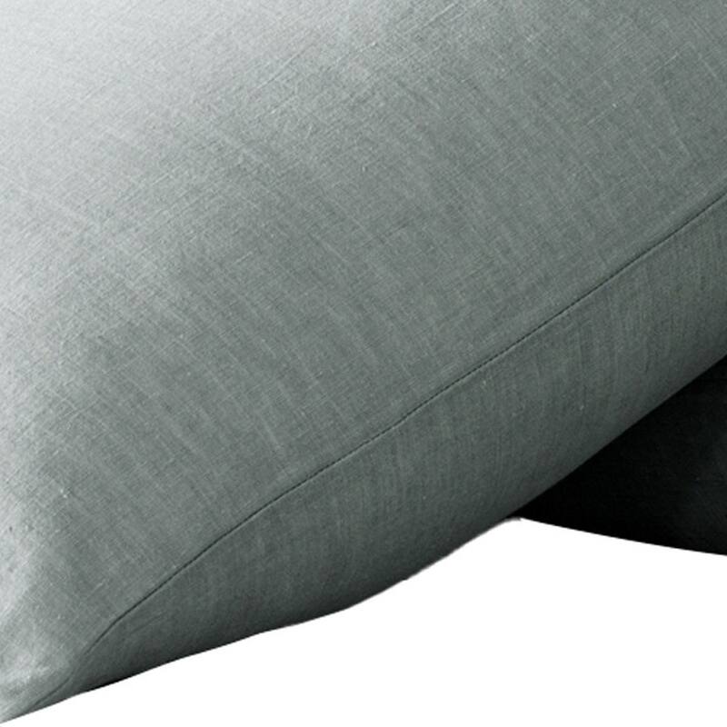HomeRoots Set of Two Blue Linen Pillowcases