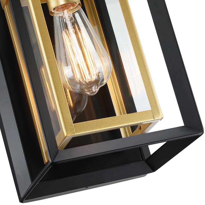 1 Light Outdoor Wall Lantern With Double Frame