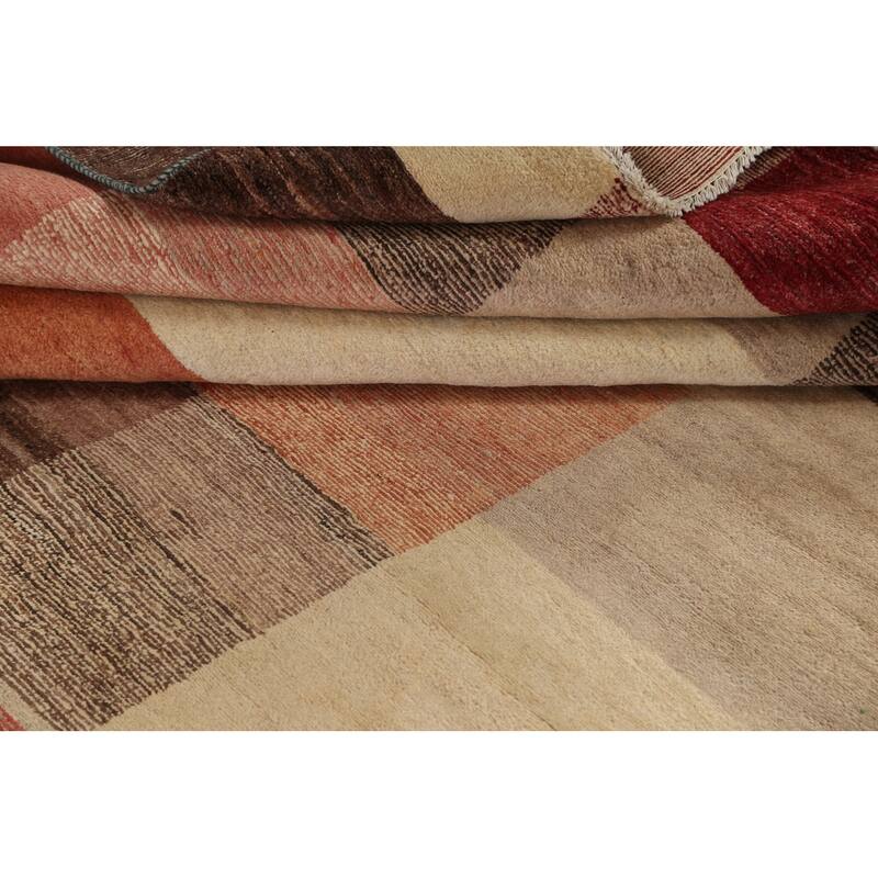 Hand Knotted Oriental 100% Wool Carpet Tribal All-Over Multi-Colored Gabbeh (kashkoli) Area Rug - 11' 8'' X 9' 2''