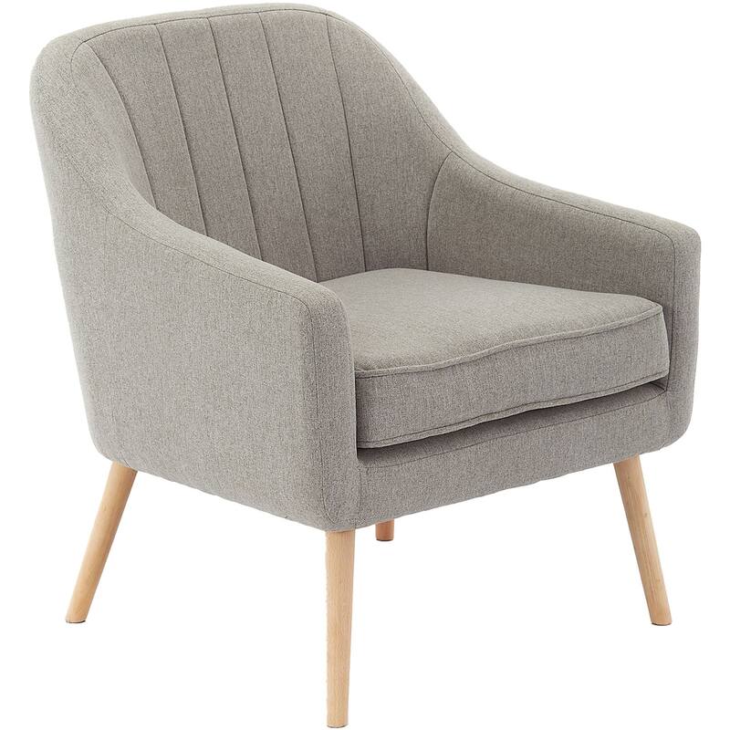 Hanover Odessa Accent Chair in Gray with Rubberwood Legs
