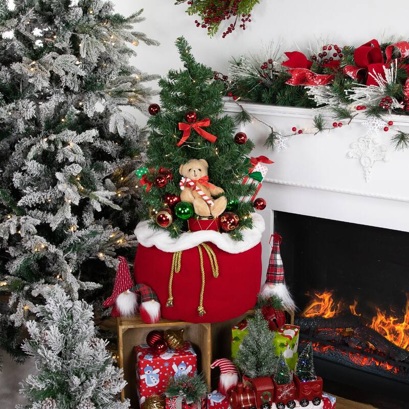 32" LED Lighted Santa's Christmas Gift Sack Decoration