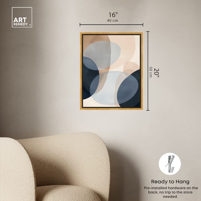 Art Remedy In My Thoughts Framed Abstract Shapes 1 Piece Canvas Wall Art
