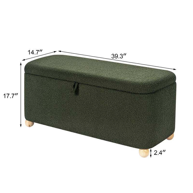 Adeco Storage Ottoman End of Bed Bedroom Entryway Bench
