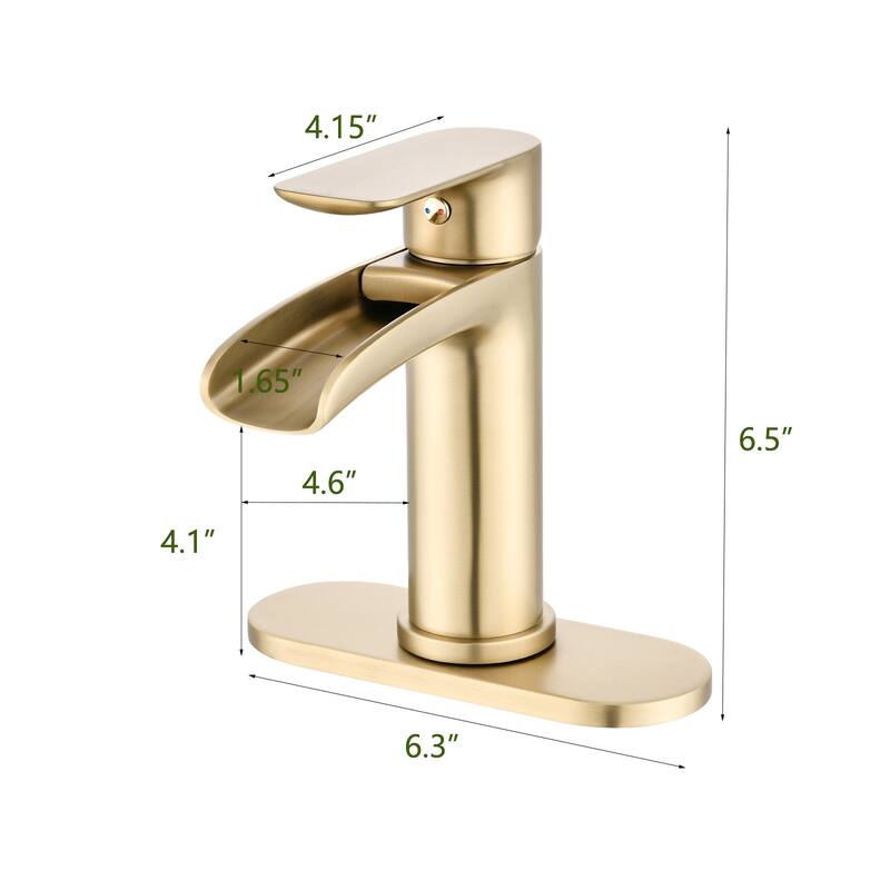 Topcraft Single Handle Waterfall Bathroom Faucet with Baseplate