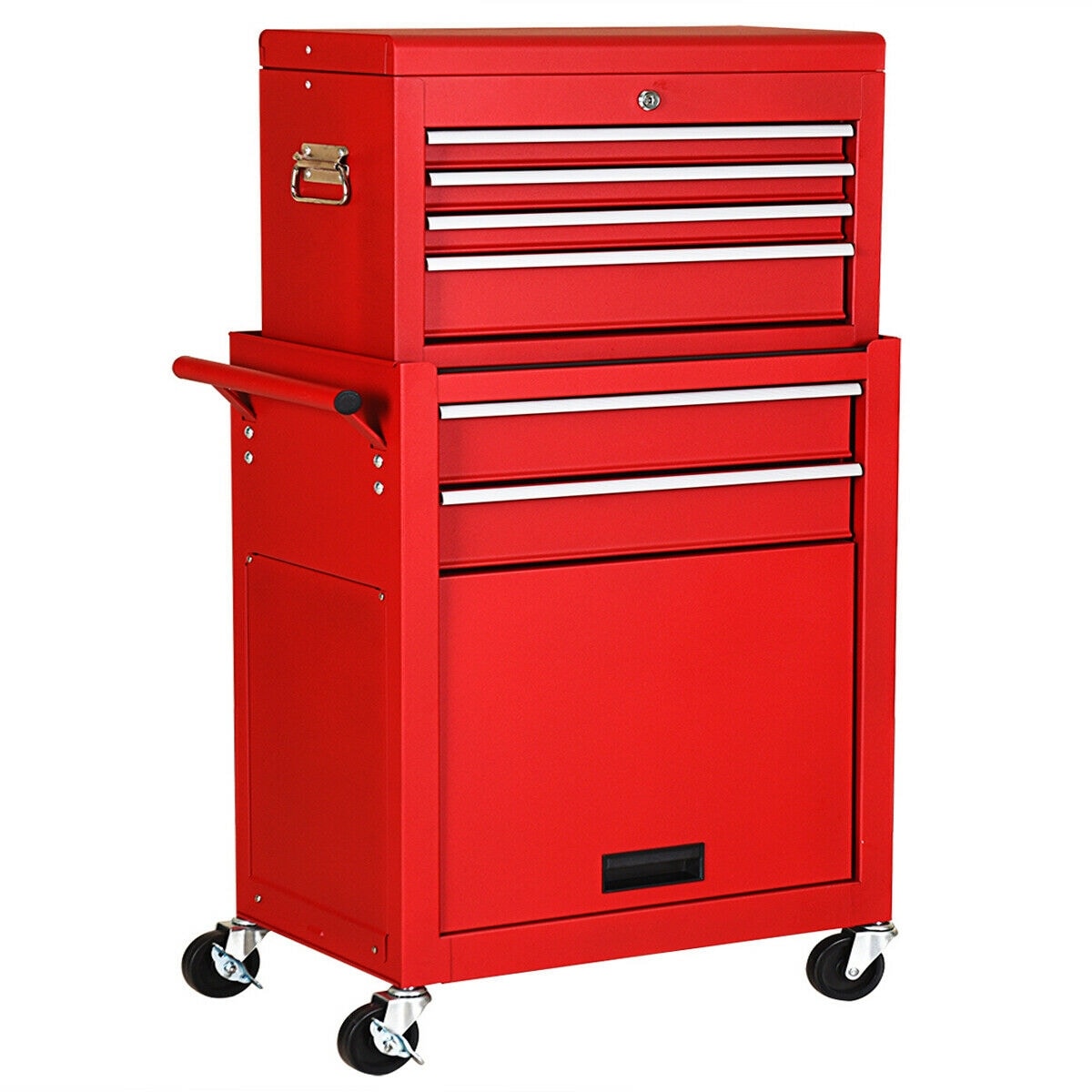 Gymax 2 in 1 Rolling Cabinet Storage Chest Box Garage Toolbox - See Details