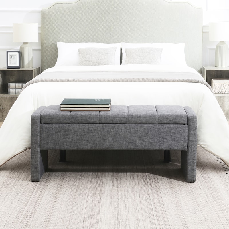 Modern Bed End Bench with Storage