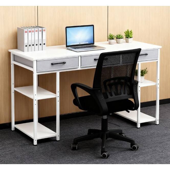 Writing Desk, Home Office Desk with Adjustable Shelves,For Home and Office