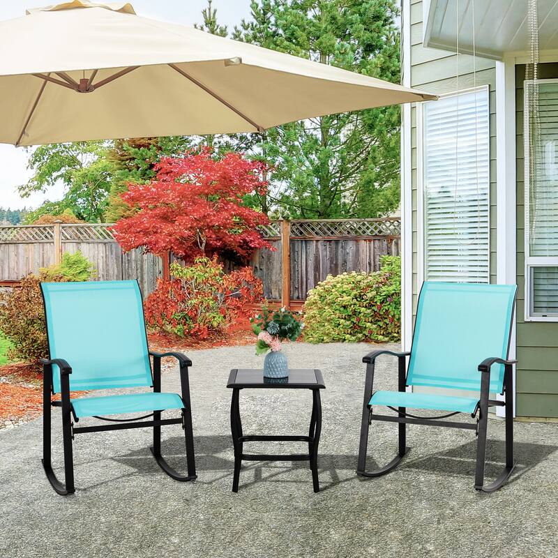 Futzca 3 Piece Outdoor Rocking Bistro Set - N/A