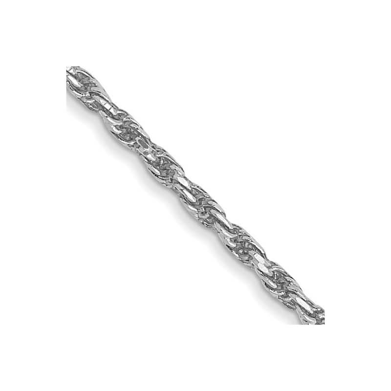 Curata 10k White Gold 1.5mm Diamond-cut Rope Chain Necklace (Lobster) Options: 16 20 24 30